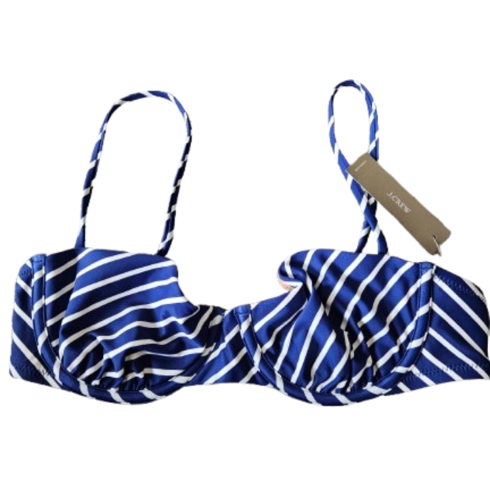 J.Crew striped balconette underwire bikini top, 34A, blue - Picture 5 of 9